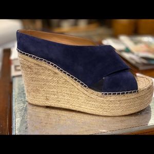 Blue Suede Siberian Morrison Atifa Espadrille Wedge